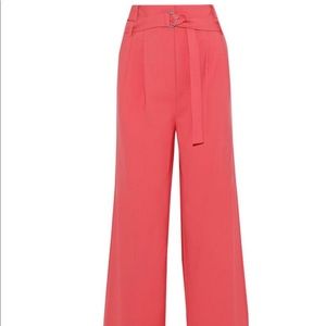 NWT Tibi Stella belted woven wide-leg pants